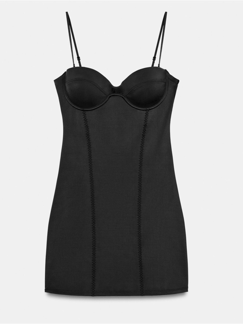 NWT Zara SHORT POLYAMIDE BLEND DRESS - Black